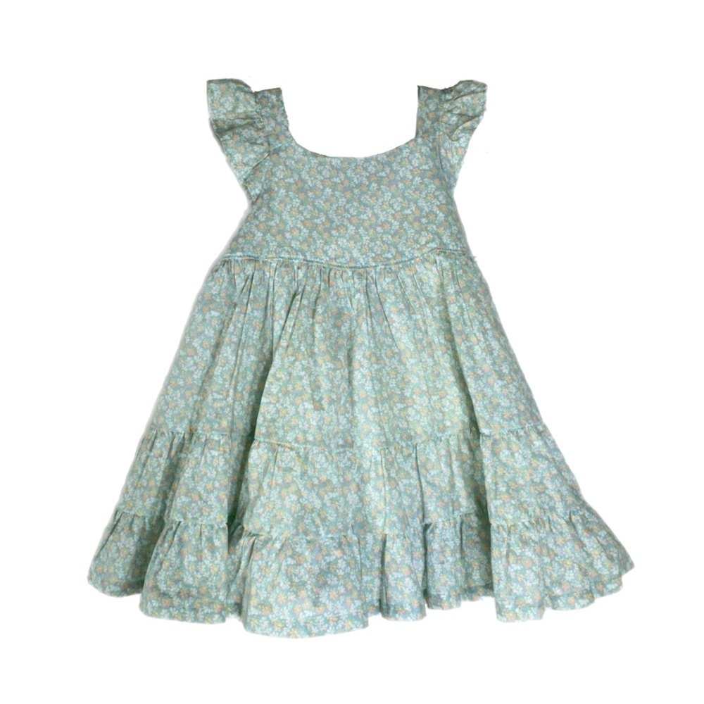 OshKosh B’gosh Girls Mint Floral Tiered Ruffled Dress w/Bloomers